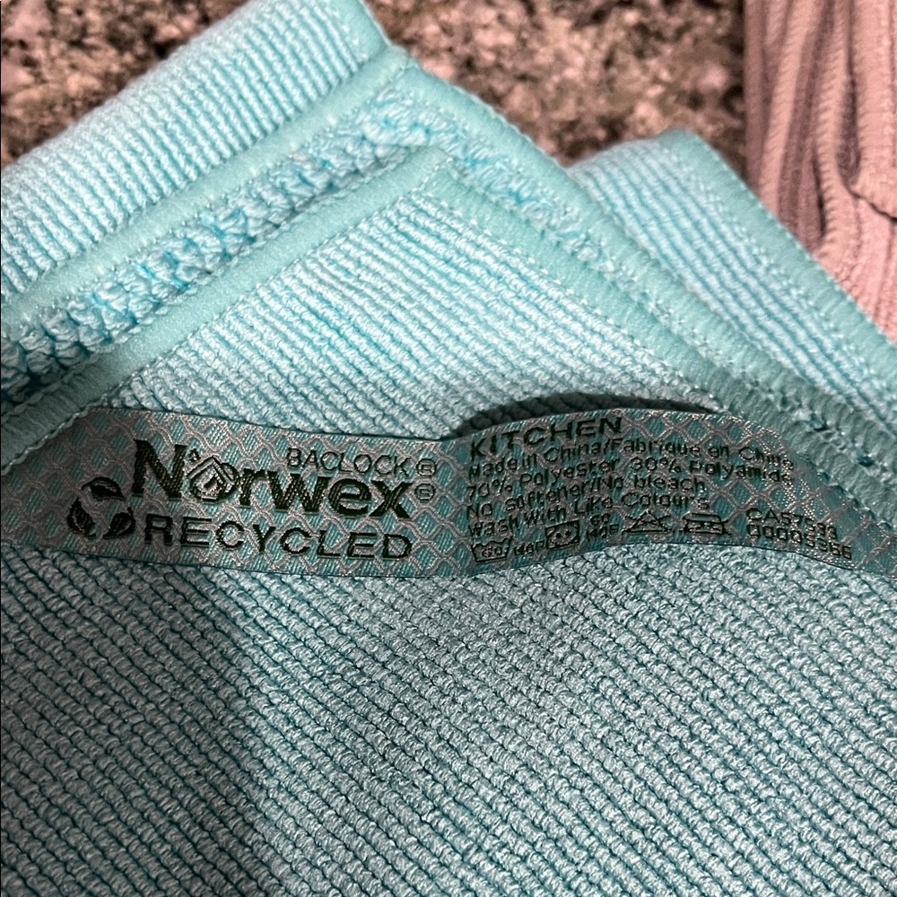 Norwex 3 piece kitchen towel set  - Teal and Gray nwot - Picture 2 of 3